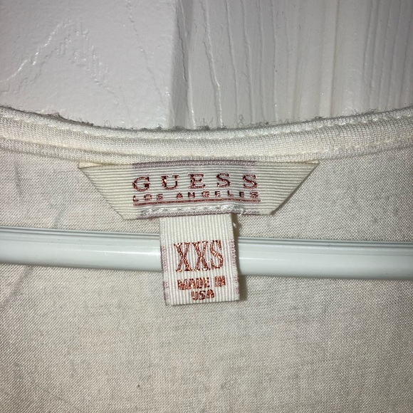 🤍 GUESS Lace Crop Tee - Cream - XXS - Picture 3 of 3